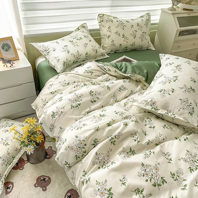 Cifeeo-spring comforter sets Vintage Chamomile Flower Bedding Set