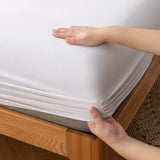 Cifeeo-spring comforter sets Solid Color Simple Cotton Fitted Sheet