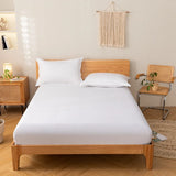 Cifeeo-spring comforter sets Solid Color Simple Cotton Fitted Sheet