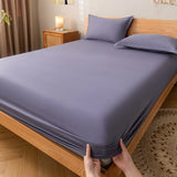 Cifeeo-spring comforter sets Solid Color Simple Cotton Fitted Sheet