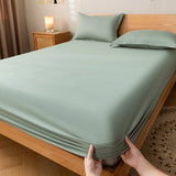 Cifeeo-spring comforter sets Solid Color Simple Cotton Fitted Sheet