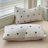 Cifeeo-spring comforter sets Red Hearts Gingham Pattern Bedding Set