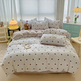 Cifeeo-spring comforter sets Red Hearts Gingham Pattern Bedding Set