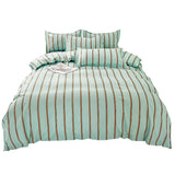 Cifeeo-spring comforter sets Turquoise Striped Bedding Set