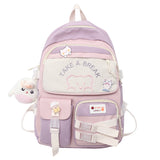 Cifeeo-back to school gifts 2025 Kawaii Cotton Bookbag for Teenager Backpack Women Fashion Travel Mochila Girls Cute Schoolbag Leisure Student Rucksack
