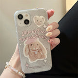 Cifeeo-gifts Cute Glitter Rabbit Doll Phone Case