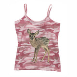Cifeeo-Vintage Cute deer pattern print streetwear casual hip-hop punk rock women's sleeveless camisole summer Y2K vintage eom girls slim shorts