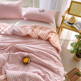 Cifeeo-2025 Spring Bedding Set Green Plaid Quilt for Summer Japanese Style Soft Thin Air Conditioning Throw Single Double Machine Washable Breathable Blanket