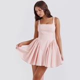 Cifeeo-Summer Mini Backless A Line Dress Sexy White Big Bow Dress Casual Women Birthday Holiday Dress New Arrivals