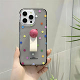 Cifeeo-gifts Colorful Polka Dot Bead Ring Buckle Phone Case