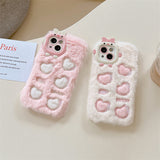 Cifeeo-gifts Monster Plush Embroidered Heart Phone Case