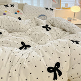 Cifeeo-Polka Dot Washed Cotton Bedding sets Duvet Cover bed sheets with Pillowcase Bedding Linens Set for Queen/King edredones de cama