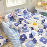 Cifeeo-2025 Spring Bedding Set Nordic Duvet Cover Flat Sheet Pillowcases Set Solid Color Twin Queen Size Ins Style Bed Linen Boys Girls Bedding Home Textile