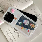 Cifeeo-gifts Cute Glitter Snowman 3d Rotation Phone Case