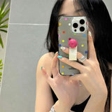 Cifeeo-gifts Colorful Polka Dot Bead Ring Buckle Phone Case