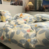 Cifeeo-2025 Spring Bedding Set Tulips Duvet Cover Set with Flat Sheet Pillowcases Fashion Twin Double Queen Size Bed Linen Soft Boys Girls Bedding Kit