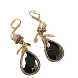 Cifeeo-vintage Valentines Gift 2022MQ Baroque Black Gemstone Retro Luxury High end Dark Gothic Design Cool Earrings-Mom's Gift