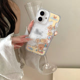 Cifeeo-gifts Cute Quicksand Slide Butter Bear Phone Case