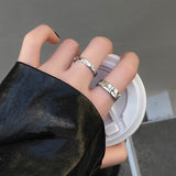 Cifeeo-Vintage Jewelry Y2K Style Punk Silver Color Copper Stars Open Rings for Men Fashion Jewelry Gift Hip Hop Vintage Ring