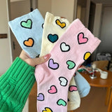 Cifeeo-Heart Socks Feminina Ruffles Womans Ankle Socks Korean Style Kawaii Harajuku Cute Stockings Autumn Thin Japanese Tights 2024 New