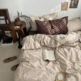 Cifeeo-spring comforter sets Dark Academia Vintage Brown Bedding Set