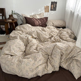 Cifeeo-spring comforter sets Dark Academia Vintage Brown Bedding Set