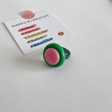 Cifeeo-Vintage Jewelry Y2K Style New Trendy Big Colorful Punk Finger Ring For Girls Personalized Simple Round Rings for Men and Women Party Fashion Jewelry Gifts