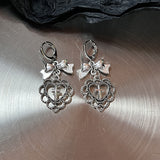 Cifeeo-Vintage Jewelry Y2K Style Vintage Bowknot Pendant Hoop Earrings for Women Egirl Unusual Korean Fashion Aesthetic Bow Ear Rings Y2K Jewelry Accessories