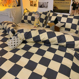 Cifeeo-2025 Spring Bedding Set Fashion Bedding Set Hot Checkerboard Boys Girls Single Double Queen Size Flat Sheet Quilt Duvet Cover Pillowcase Bed Linens