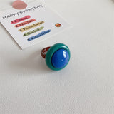 Cifeeo-Vintage Jewelry Y2K Style New Trendy Big Colorful Punk Finger Ring For Girls Personalized Simple Round Rings for Men and Women Party Fashion Jewelry Gifts