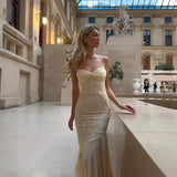 Cifeeo-Summer Long Dresses for Women 2025 New Arrivals Beige Elegant Lace Dress with Hem Spaghetti Strap Bodycon Party Dress