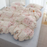 Cifeeo-2025 Spring Bedding Set Korean Style Duvet Cover Set No Filler Fashion Floral Ins Twin Double Queen Size Boys Girls Flat Sheet Pillowcases Bedding Linen