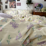 Cifeeo-ins 100% Cotton Bedding Set French Princess Style Duvet Cover Bedclothes Bedspread Pillowcases Flat Sheets Soft Comforter Sets