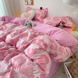 Cifeeo-Pink Leopard Print Bedding Set Boys Girls Twin Queen Duvet Cover Flat Sheet Pillowcase Bed Linens Kids Adult Fashion Home Use
