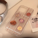 Cifeeo-gifts Cute 3D Button Stripes Glitter Phone Case