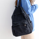 Cifeeo-back to school gifts New Fashion Women's Backpack Canvas Travel Backpacks College Student School Bag for Teenager Girls Female Shoulder Bags Book Bag
