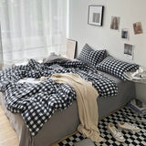 Cifeeo-Striped Plaid Series Bedding Comforter sets Duvet Cover bedsheets set with Pillowcase Bedding Linens Set for Queen/King Bed