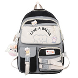 Cifeeo-back to school gifts 2025 Kawaii Cotton Bookbag for Teenager Backpack Women Fashion Travel Mochila Girls Cute Schoolbag Leisure Student Rucksack
