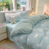 Cifeeo-2025 Spring Bedding Set Cute Dog Bedding Set New Arrival Blue Twin Queen Duvet Cover Flat Sheet Pillowcase No Filler Girl Boys Hotel Home Bed Linens