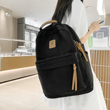 Cifeeo-back to school gifts 2025 Fashion Solid Color Women Backpack Female Kawaii Nylon Travel Bag Korean Portable Schoolbag for Girl Student Cute Bookbag
