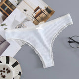 Cifeeo-5PCS Women Cotton Panties Fashion Sexy Breathable Underpants Solid Color Low Waist G-string Lingerie 2025