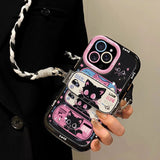 Cifeeo-gifts Cute Cartoon Protective Case With Clip Black Cat Phone Case
