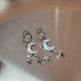 Cifeeo-Vintage Jewelry Y2K Style New Korean Fashion Vintage Cross Crystal Hoop Earrings For Women Goth Charms Cute Punk y2k Jewelry Accessories
