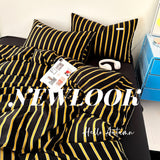 Cifeeo-Ins Stripe Bedding Duvet Cover Set with Pillowcase bed sheet Single Full Size Bed Linen Duvet Cover Set Queen/King Double Single