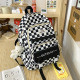 Cifeeo-back to school gifts Schoolbag For girls Junior High High appearance level large capacity Grid 2025 new elementary school Laptop Book Pack backpack