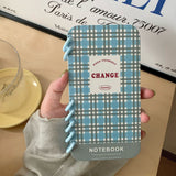 Cifeeo-gifts Simple Blue And Pink Checkered Notebook Phone Case