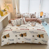 Cifeeo-2025 Spring Bedding Set Cute Boys Duvet Cover Set with Zipper Girls New Flat Bed Sheet Pillowcases No Filler Double Queen Size Adult Kids Bedding Linens