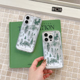 Cifeeo-gifts Snowflake Quicksand Green Pine Trees Phone Case