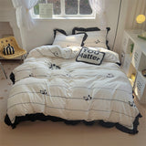 Cifeeo-Washed Cotton Bedding sets Duvet Cover bedsheets set with Pillowscase Bedding Linens Set for Queen/King edredones de cama