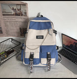 Cifeeo-back to school gifts Japanese Work Clothes Women's Backpack for Girls Panelled Middle High School Bags for Teens Waterproof Women Backpack Luxury New